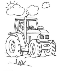 Ausmalbild Traktor kostenlos 2